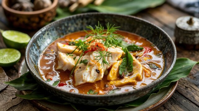 The famous Indonesian spicy fish soup called Ikan Asam Pedas.