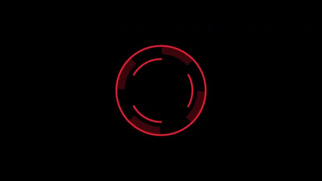 Abstract Red Circular Loading Spinner on Black Background