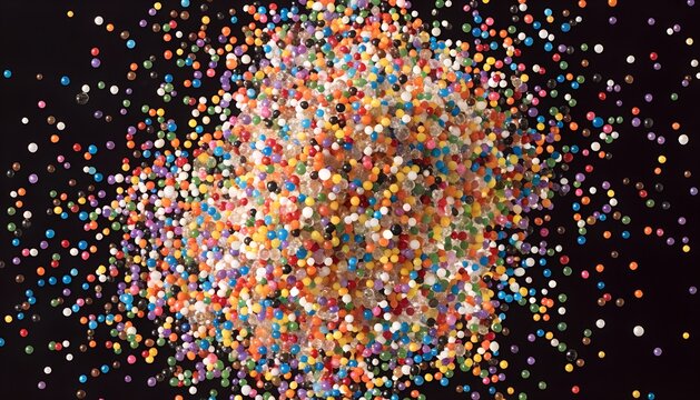 sprinkles of colour on black background