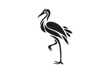 Naklejka premium Stylized bird vector illustration black silhouette on white background