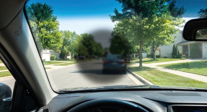 Driver POV simulation of macular degeneration vision loss