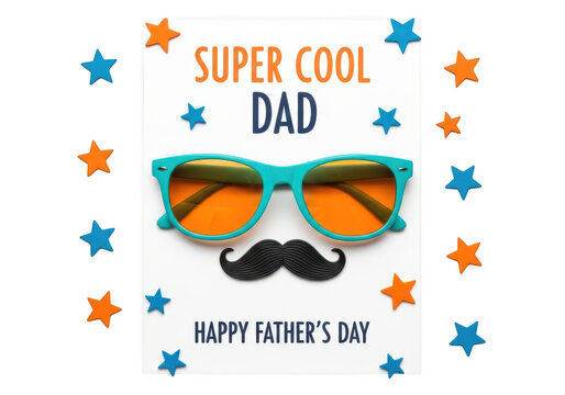 Cool dad with sunglasses and mustache illustration PNG isolated on transparent background