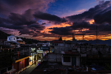Fototapeta premium sunset in the city