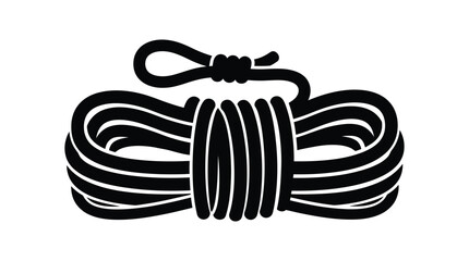 Coiled rope with knot black silhouette © Ambiya