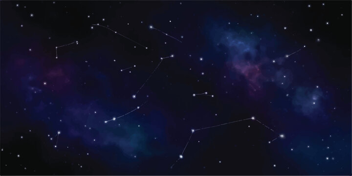Deep space background with colorful nebulae and distant stars forming constellations outer space galaxy background star field celestial body