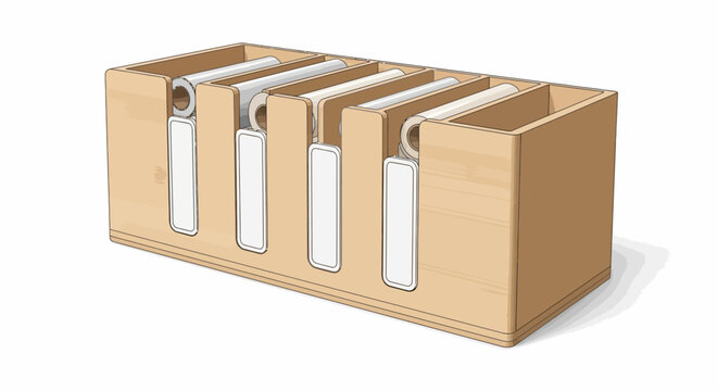 Wooden kitchen organizer for cutting boards and storage solution