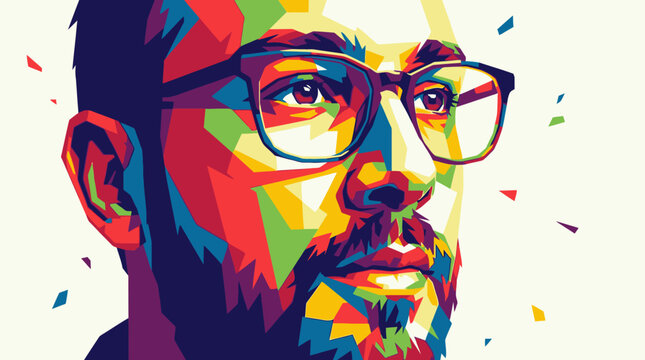 Man with glasses and beard portrait.