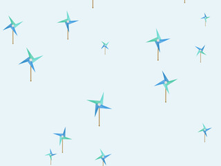 Obraz premium Pinwheel Windmill Pattern Summer Kids Design