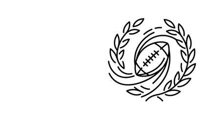 American Football Icon with Laurel Wreath ©  Zayn Alvaro Sebasti