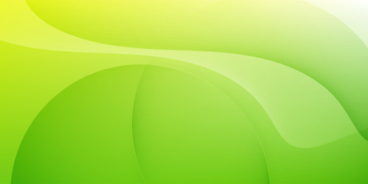 Abstract green background with smooth wavy lines and elegant curves. Modern vibrant lime gradient color design layout for corporate business presentation or tech web banner template.