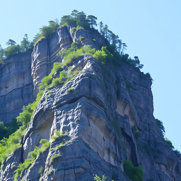 a large inaccessible stone rock