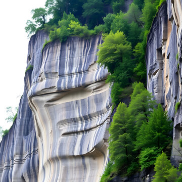 a large inaccessible stone rock