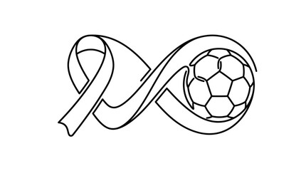 Infinity Ribbon Soccer Ball Concept Vector Illustration © Adam Azriel 