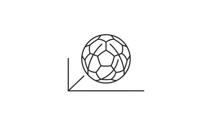 Minimalist Soccer Ball Corner Kick Line Icon Vector Illustration © lolong