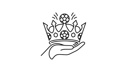 Soccer Crown Icon Held in Hand Vector Illustration © Ahmad Zayyan Rafif A