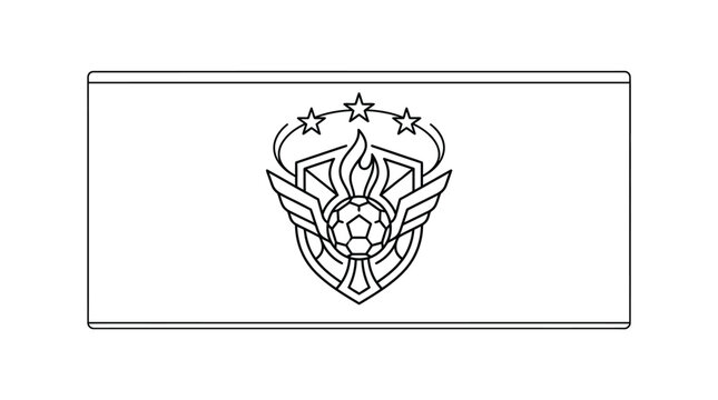 Soccer Shield Emblem Line Art Logo Design