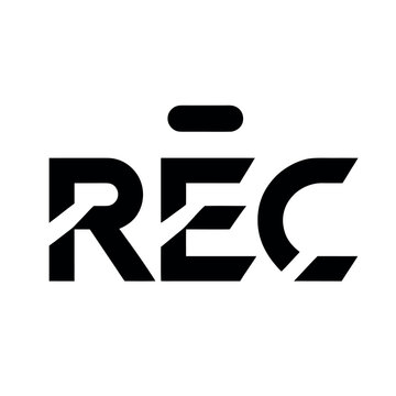  REC logo and media recording vector illustration with camera, smartphone, play button, audio signal, and recording interface in flat cartoon style
