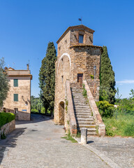 Obraz premium The San Quirico d'Orcia Town street view in Tuscany, Italy