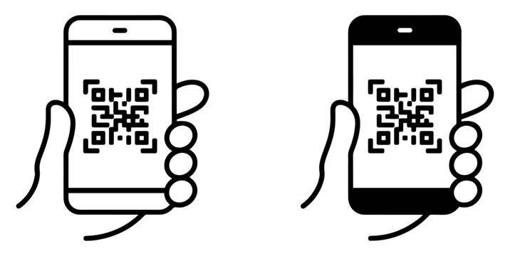 qr code mobile scanning icon