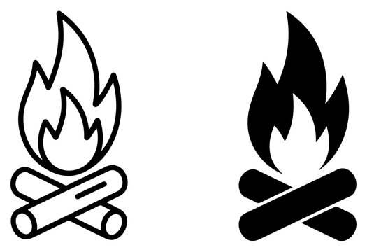 campfire bonfire fireplace vector icon