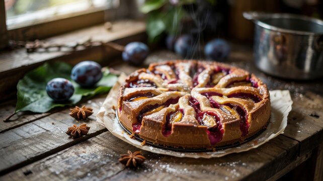 Indonesian colonial plum pie Kue Spik Pruimen.