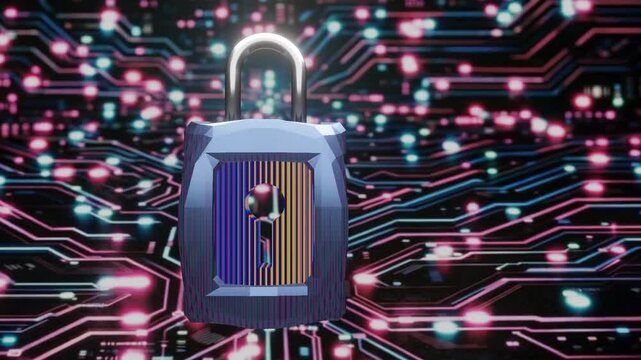 10 seconds seamless looping cybersecurity cyberspace data protect  online security privacy lock animation screensaver visualizer 