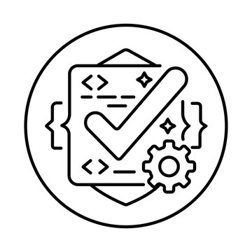  Unit Testing Verification Icon. vector icon design