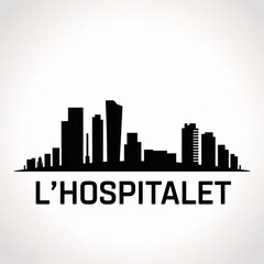 L'Hospitalet de Llobregat Skyline Silhouette — A Dense Metropolitan City in Spain Vector Illustration © Greener