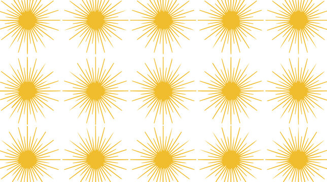 Seamless sunburst pattern with yellow and green rays