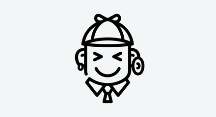 Fototapeta premium Cartoon character face illustration