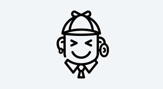 Cartoon character face illustration