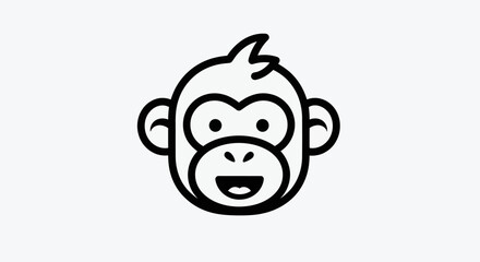 Cartoon monkey face vector illustration © Ever