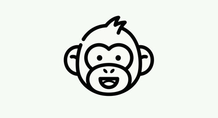 Cartoon monkey face vector illustration © Ever