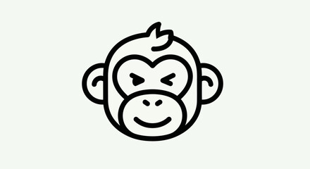Cartoon monkey face vector illustration © Ever