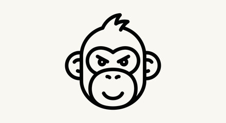 Cartoon monkey head illustration © Ever