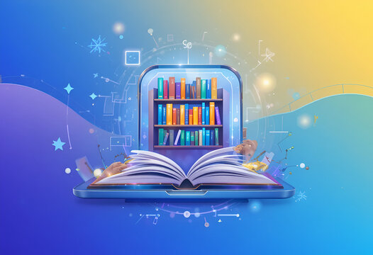 Digital reading platform illustration