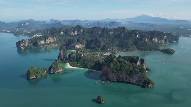 Aerial View of Railay Beach in Krabi, Ao Nang, Thailand