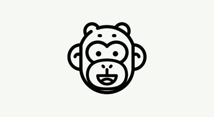 Cartoon monkey head illustration © Ever