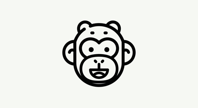Cartoon monkey head illustration