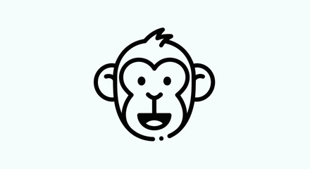 Cartoon monkey head illustration © Ever