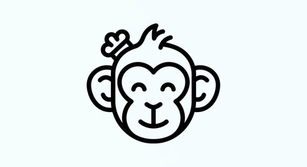 Cartoon monkey head illustration © Ever