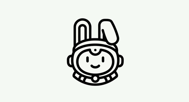 Astronaut bunny cartoon character illustration