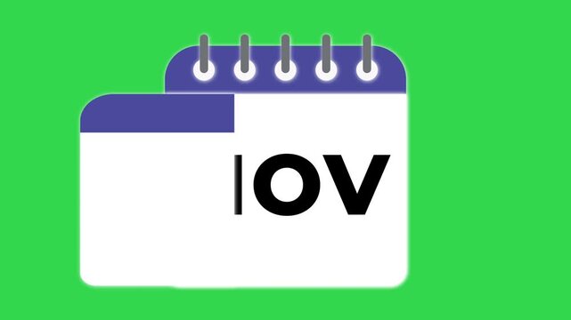 Animated calendar page turning effect showing pr, jul, sit, de marketing and business concept