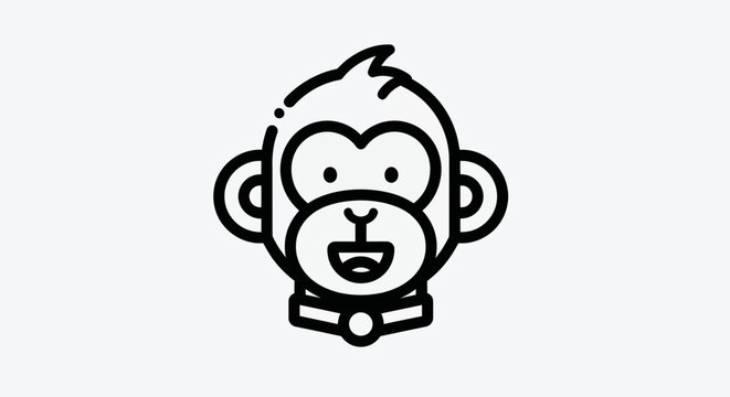 Cartoon monkey head illustration