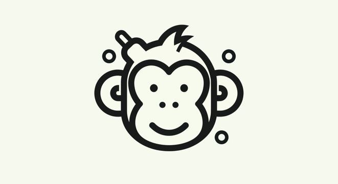 Cartoon monkey head illustration