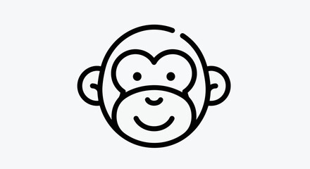 Cartoon monkey head outline © Ever
