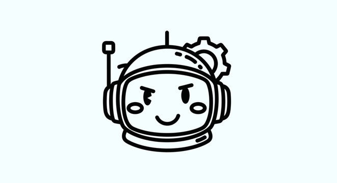 Astronaut helmet illustration technology concept