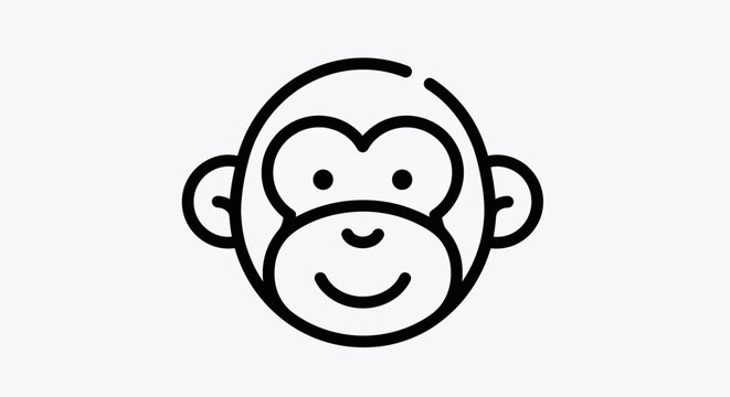 Cartoon monkey head outline