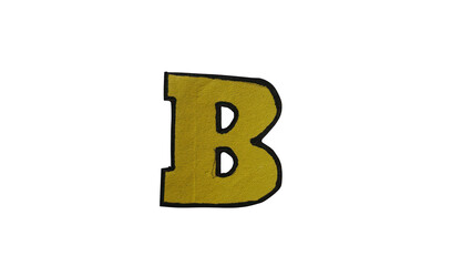 Bold stylized letter b with golden metallic texture isolated on transparent background © MDJAHIDHASAN