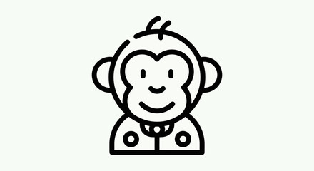 Cartoon monkey icon illustration © Ever